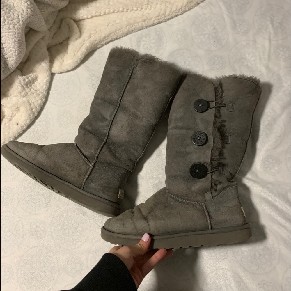 Grey Triple Bailey Button Uggs - image 1